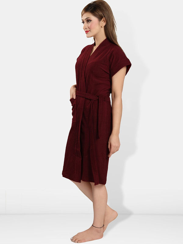 Be You Women Cotton Anti-bacterial Super Soft Bath Robe With Belt