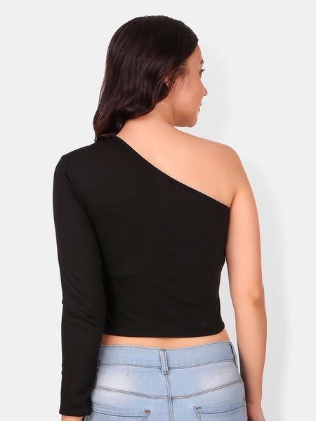 Be You One Shoulder Cotton Crop Top
