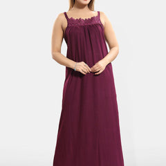 Be You Lace Women Lace Cotton Maxi Nightdress