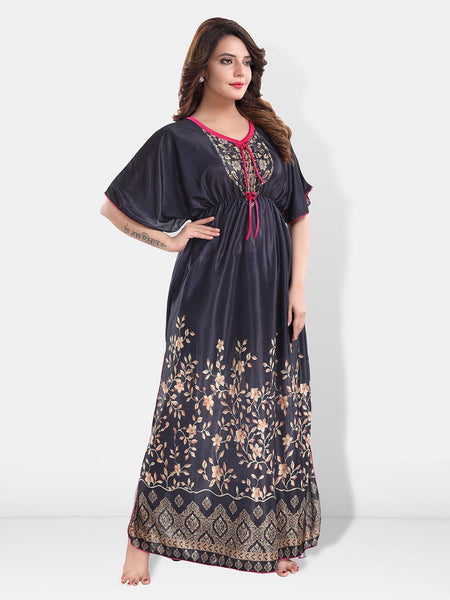 Be You Printed V-Neck Maxi Kaftan Nightdress