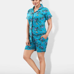 Be You Pack Of 2 Lapel Collar Floral Printed Night Suits