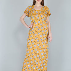 Be You Women Printed Maternity Maxi Nightdress