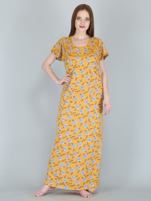Be You Women Printed Maternity Maxi Nightdress