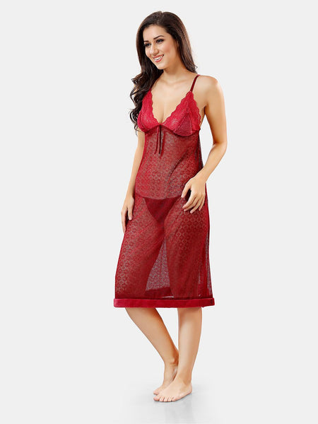 Be You Self Design Nightdress With Robe