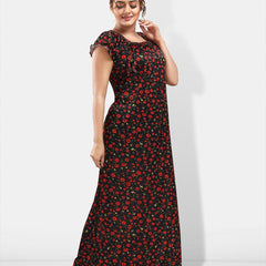 Be You Floral Printed Satin Maxi Nightdress