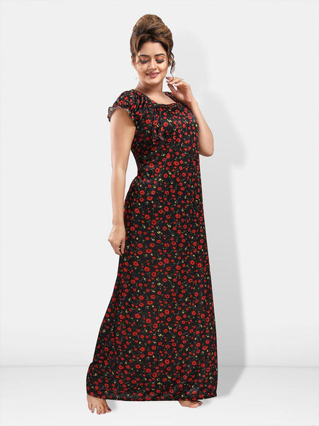 Be You Floral Printed Satin Maxi Nightdress