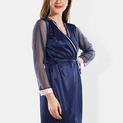 Be You Shoulder Straps Nightdress With Robe & Briefs
