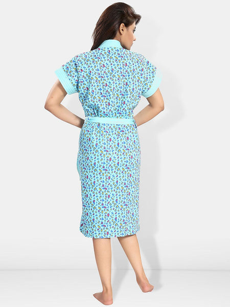 Be You Women Printed Cotton Anti-bacterial Super Soft Bath Robe With Belt