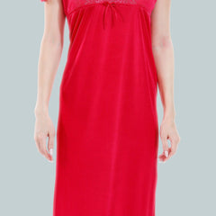 Be You Square Neck Lace Up Details Satin Maxi Nightdress With Robe