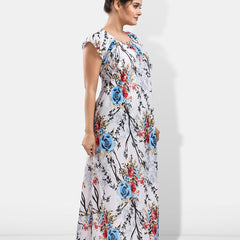 Be You Floral Printed Satin Maxi Nightdress