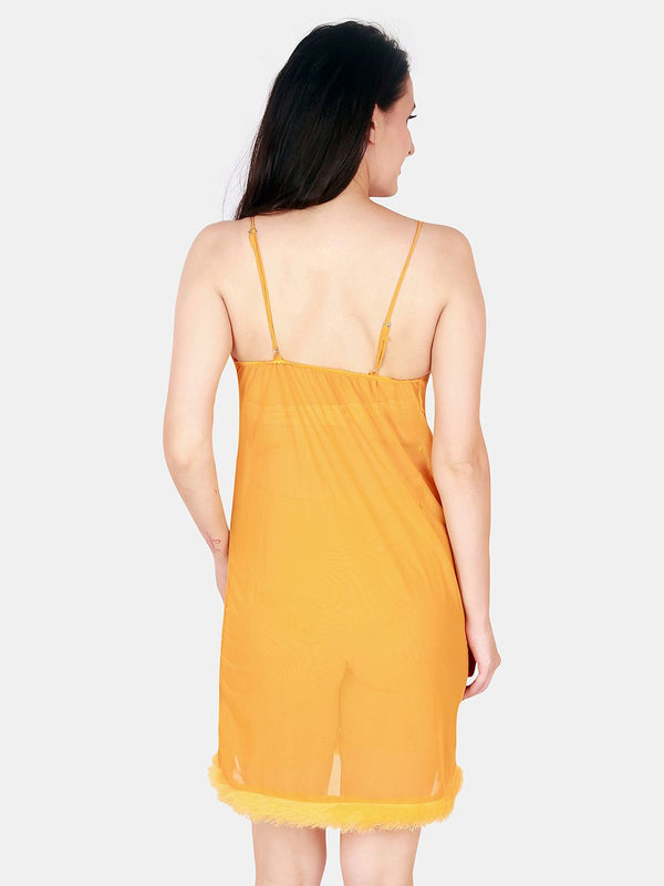 Be You Sleeveless Net Nightdress With Robe