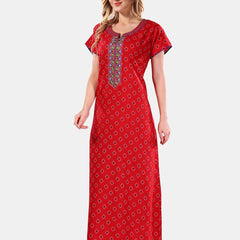 Be You Ethnic Motifs Printed Maxi Nightdress