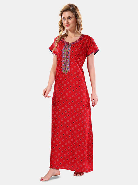 Be You Ethnic Motifs Printed Maxi Nightdress