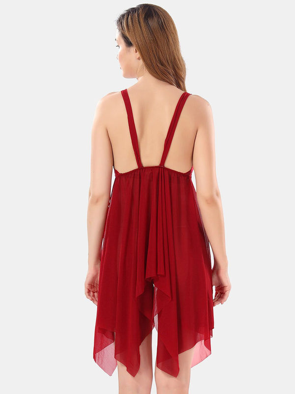 Be You Self Design Shoulder Straps Net Baby Doll