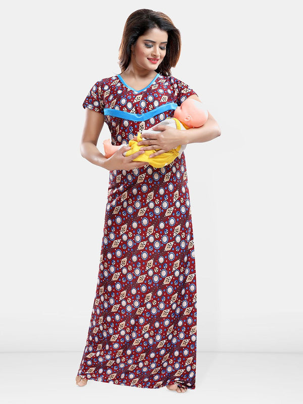 Be You Printed Maternity Maxi Nightdress