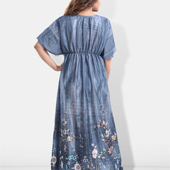 Be You Floral Printed Satin Maxi Kaftan Nightdress