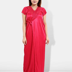 Be You 6 Pieces Satin Maxi Nightdress