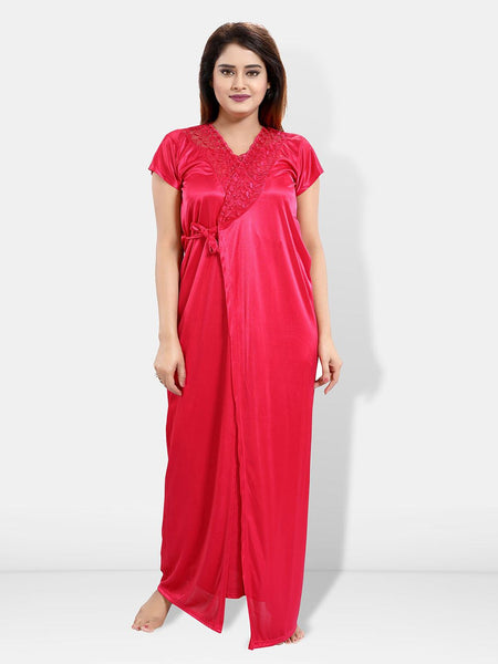 Be You 6 Pieces Satin Maxi Nightdress
