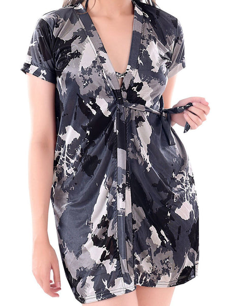 Be You Women Set of 3 Grey Printed Nightdress