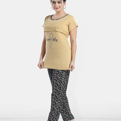 Be You Ethnic Motifs Printed Maternity Night Suit