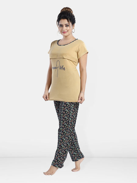 Be You Ethnic Motifs Printed Maternity Night Suit