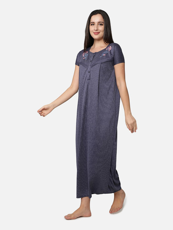 Be You Pack Of 2 Women Striped Maternity Maxi Nightdress