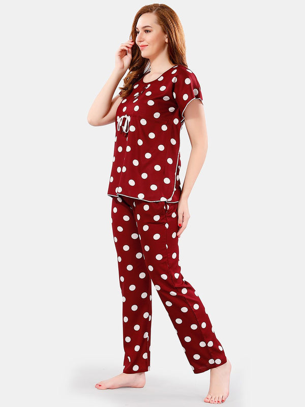 Be You Polka Dots Printed Night Suit
