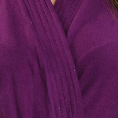 Be You Purple Solid Cotton Drawstring Knee Length Bath Robe
