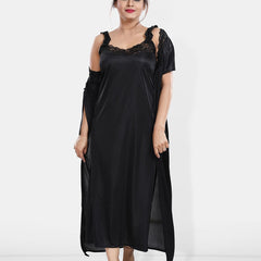 Be You Maxi Satin Wrap Nightdress With Robe