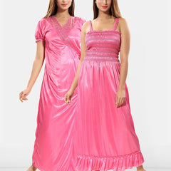 Be You Set of 2 Satin Maxi Wrap Nightdress