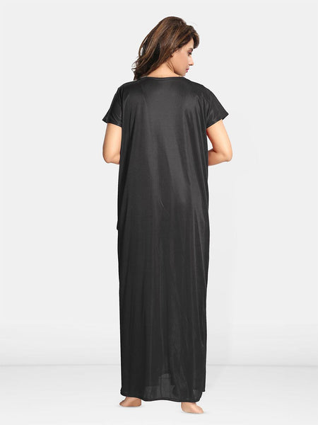 Be You Women Solid Nightdress with Robe