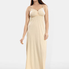 Be You Lace Cotton Shoulder Straps Maxi Nightdress