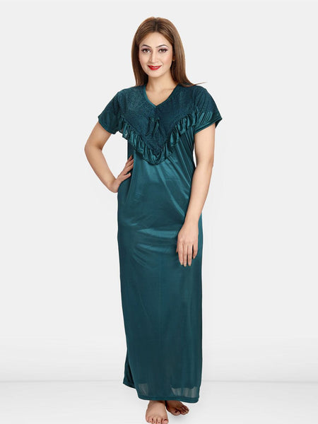 Be You Women Round Neck Maxi Nightdress
