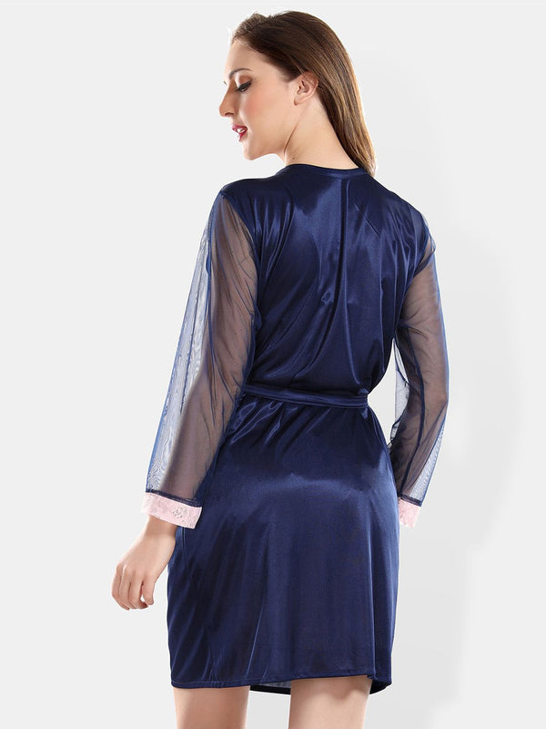 Be You Shoulder Straps Nightdress With Robe & Briefs