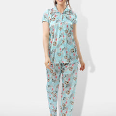 Be You Floral Printed Satin Night suit