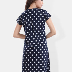 Be You Navy Blue Printed Nightdress