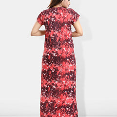 Be You Floral Printed Satin Maternity Maxi Sweat Nightdress