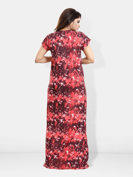 Be You Floral Printed Satin Maternity Maxi Sweat Nightdress