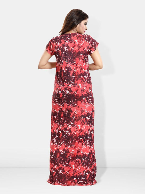 Be You Floral Printed Satin Maternity Maxi Sweat Nightdress