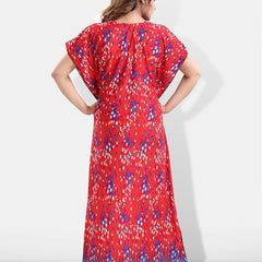 Be You Printed Satin Maxi Kaftan Nightdress