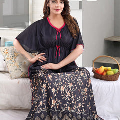 Be You Printed V-Neck Maxi Kaftan Nightdress