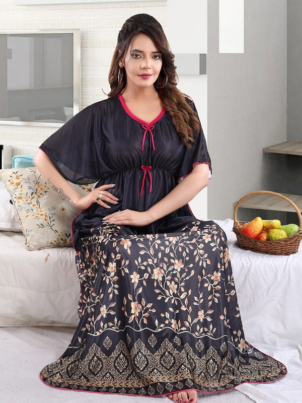 Be You Printed V-Neck Maxi Kaftan Nightdress