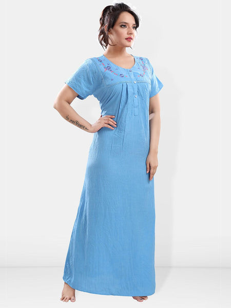 Be You Floral Embroidered Maxi Sweat Nightdress
