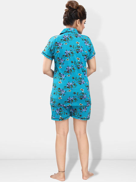 Be You Pack Of 2 Lapel Collar Floral Printed Night Suits