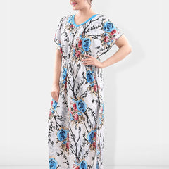Be You Floral Printed Maxi Satin Kaftan Nightdress