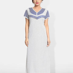 Be You Printed Satin V-Neck Maternity Maxi Nightdress