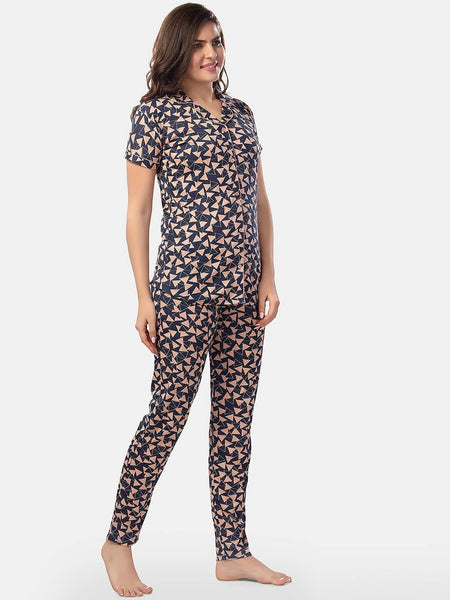 Be You Geometric Printed Night suit