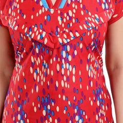 Be You Polka Dots Printed Satin Maxi Feeding & Maternity Nightdress