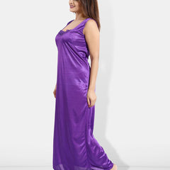 Be You 6 Piece Satin Maxi Nightdress With Robe, Lingerie Set, NightSuit