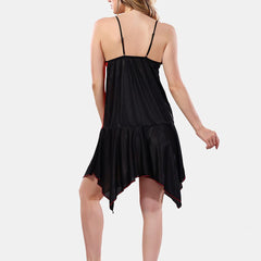 Be You Solid Lace Details Satin Nighty with Robe
